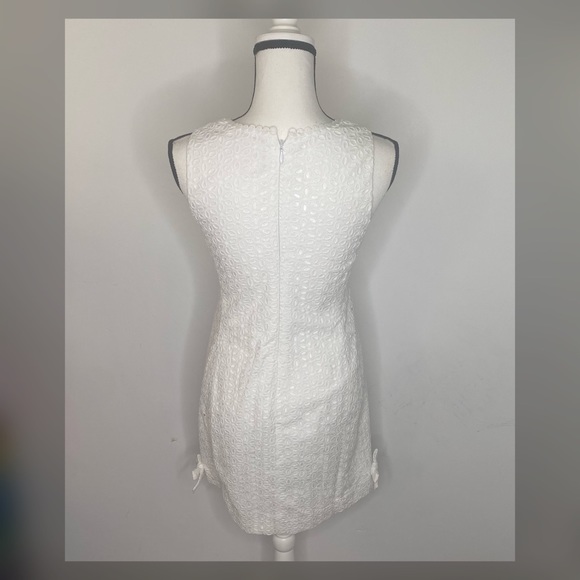 Lily Pulitzer Women's White Dress with Eyelet Pattern Size 0 - Picture 5 of 6